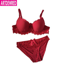 Load image into Gallery viewer, New arrival Women Sexy Plus Size Big Lace Bra Sets Solid Comfortable Bra Panty Set Sexy Lingerie Set Wave style Bra &amp; Brief Sets