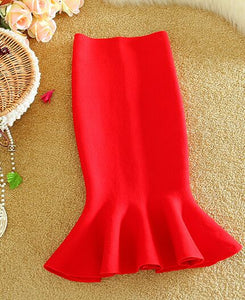 New Arrival Korean Style Women Fashion Skirts Wrap Hip Young Lady Fishtail Skirts Sexy Woman Slim Knitted Skirt