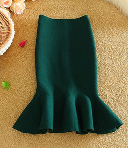 New Arrival Korean Style Women Fashion Skirts Wrap Hip Young Lady Fishtail Skirts Sexy Woman Slim Knitted Skirt