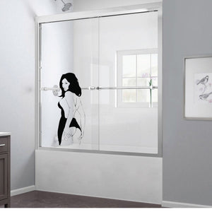 Super Sexy Naked Girl Nude Sticker Stylish Glass Tile Bathroom Door Sticker 2WS0058