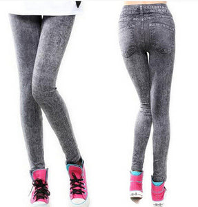 Free Shipping New Sexy Womens Leggings Jeggings Fashion tattoo Denim jeans Stretchy Skinny Pants