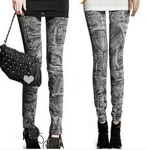 Free Shipping New Sexy Womens Leggings Jeggings Fashion tattoo Denim jeans Stretchy Skinny Pants