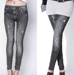 Free Shipping New Sexy Womens Leggings Jeggings Fashion tattoo Denim jeans Stretchy Skinny Pants