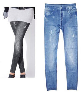 Free Shipping New Sexy Womens Leggings Jeggings Fashion tattoo Denim jeans Stretchy Skinny Pants