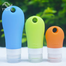 Load image into Gallery viewer, TTLIFE Silicone Portable Empty Travel Packing Press Bottle for Lotion Shampoo Bath Container With Holes for Hanging