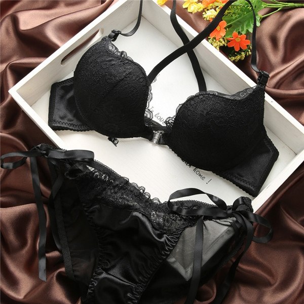 Women Lace Push-Up Front Buckle Underwear Lingeries Bra Sets 32-36B  Women Brief Sets