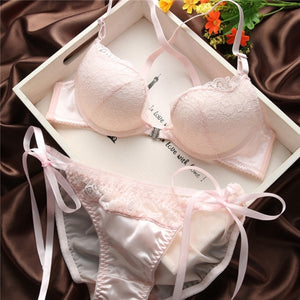 Women Lace Push-Up Front Buckle Underwear Lingeries Bra Sets 32-36B  Women Brief Sets