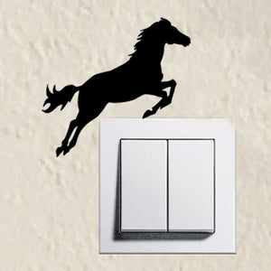 Fashion Jumping Horse Silhouette Switch Sticker Funny Home Decoration Wall Sticker 2WS0203