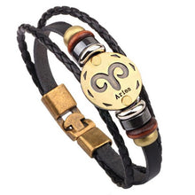 Load image into Gallery viewer, Twelve constellations bracelet  Bracelet Fashion Jewelry Leather Bracelet Personality Bracelet wristband