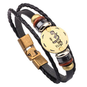 Twelve constellations bracelet  Bracelet Fashion Jewelry Leather Bracelet Personality Bracelet wristband