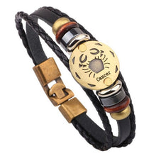 Load image into Gallery viewer, Twelve constellations bracelet  Bracelet Fashion Jewelry Leather Bracelet Personality Bracelet wristband