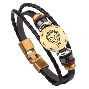 Twelve constellations bracelet  Bracelet Fashion Jewelry Leather Bracelet Personality Bracelet wristband