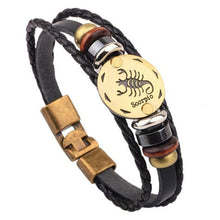 Load image into Gallery viewer, Twelve constellations bracelet  Bracelet Fashion Jewelry Leather Bracelet Personality Bracelet wristband