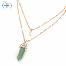 Load image into Gallery viewer, SUSENSTONE Women Multilayer Irregular Crystal Opals Pendant Necklace Choker Chain