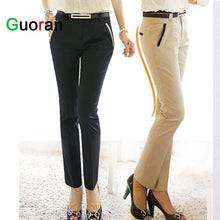 Load image into Gallery viewer, {Guoran} Office ladies work trousers elegant women plus size black khaki business pencil pants female high quality outwear