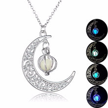 Load image into Gallery viewer, 2017 fashion Glow In the dark Necklace Moon shape Hollow with ball Luminous  Pumpkin Pendant Necklace Valentine Halloween #20