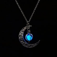 Load image into Gallery viewer, 2017 fashion Glow In the dark Necklace Moon shape Hollow with ball Luminous  Pumpkin Pendant Necklace Valentine Halloween #20