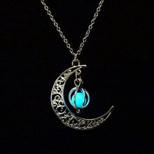 Load image into Gallery viewer, 2017 fashion Glow In the dark Necklace Moon shape Hollow with ball Luminous  Pumpkin Pendant Necklace Valentine Halloween #20