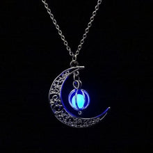 Load image into Gallery viewer, 2017 fashion Glow In the dark Necklace Moon shape Hollow with ball Luminous  Pumpkin Pendant Necklace Valentine Halloween #20