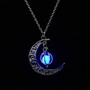 2017 fashion Glow In the dark Necklace Moon shape Hollow with ball Luminous  Pumpkin Pendant Necklace Valentine Halloween #20