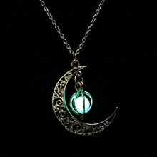 Load image into Gallery viewer, 2017 fashion Glow In the dark Necklace Moon shape Hollow with ball Luminous  Pumpkin Pendant Necklace Valentine Halloween #20