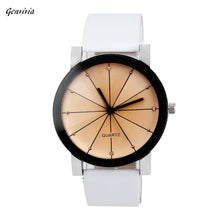 Load image into Gallery viewer, GENVIVA High Quality Men Quartz Dial Clock Stainless Steel Leather Wrist Watch Round Case