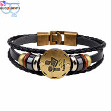 Load image into Gallery viewer, Twelve constellations bracelet  Bracelet Fashion Jewelry Leather Bracelet Personality Bracelet wristband