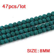 Load image into Gallery viewer, JHNBY Green Lava beads Natural Stone beads Volcanic rock High quality Round Loose bead ball 4/6/8/10/12MM for jewelry making DIY