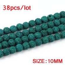 Load image into Gallery viewer, JHNBY Green Lava beads Natural Stone beads Volcanic rock High quality Round Loose bead ball 4/6/8/10/12MM for jewelry making DIY