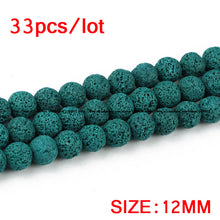 Load image into Gallery viewer, JHNBY Green Lava beads Natural Stone beads Volcanic rock High quality Round Loose bead ball 4/6/8/10/12MM for jewelry making DIY