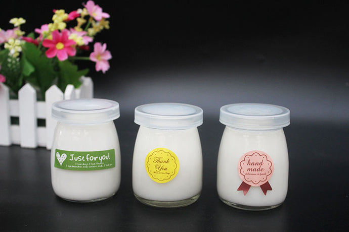 1PC DIY Cooking Milk Bottle Glass Pudding Bottle with lid Yogurt Cup High Temperature Pudding Cup Mousse Cup JR 1095