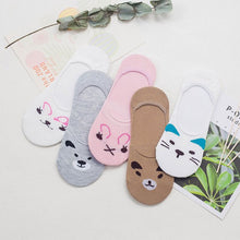 Load image into Gallery viewer, 5pairs Fashion Animal Patterned Short Women Socks Cartoon Summer Thin Socks Art Cute Funny Cotton Ankle Socks Cheap Soft Hosiery