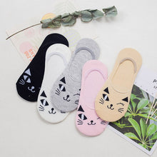 Load image into Gallery viewer, 5pairs Fashion Animal Patterned Short Women Socks Cartoon Summer Thin Socks Art Cute Funny Cotton Ankle Socks Cheap Soft Hosiery