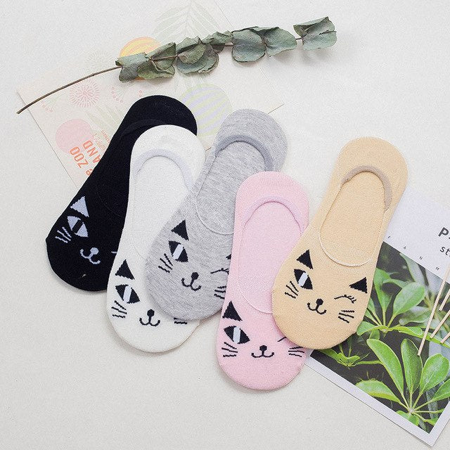 5pairs Fashion Animal Patterned Short Women Socks Cartoon Summer Thin Socks Art Cute Funny Cotton Ankle Socks Cheap Soft Hosiery