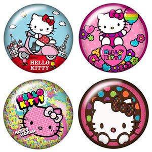 Fashion Lovely hello kitty 10pcs 12mm/18mm/20mm/25mm Round photo glass cabochon demo flat back Making findings ZB0479