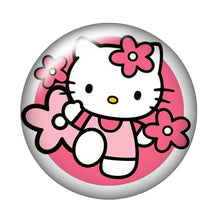 Load image into Gallery viewer, Fashion Lovely hello kitty 10pcs 12mm/18mm/20mm/25mm Round photo glass cabochon demo flat back Making findings ZB0479