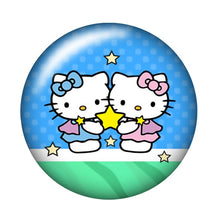 Load image into Gallery viewer, Fashion Lovely hello kitty 10pcs 12mm/18mm/20mm/25mm Round photo glass cabochon demo flat back Making findings ZB0479