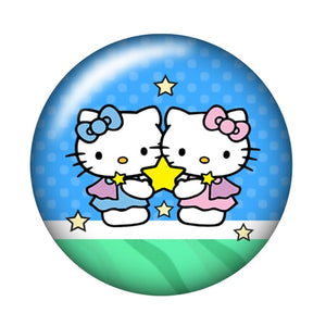 Fashion Lovely hello kitty 10pcs 12mm/18mm/20mm/25mm Round photo glass cabochon demo flat back Making findings ZB0479