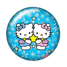 Load image into Gallery viewer, Fashion Lovely hello kitty 10pcs 12mm/18mm/20mm/25mm Round photo glass cabochon demo flat back Making findings ZB0479