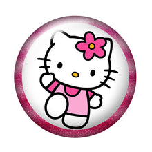 Load image into Gallery viewer, Fashion Lovely hello kitty 10pcs 12mm/18mm/20mm/25mm Round photo glass cabochon demo flat back Making findings ZB0479