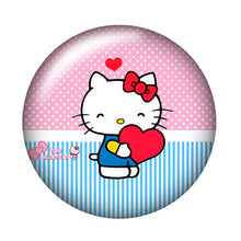 Load image into Gallery viewer, Fashion Lovely hello kitty 10pcs 12mm/18mm/20mm/25mm Round photo glass cabochon demo flat back Making findings ZB0479