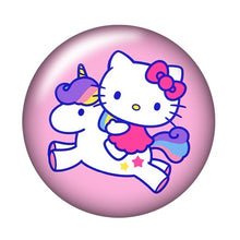 Load image into Gallery viewer, Fashion Lovely hello kitty 10pcs 12mm/18mm/20mm/25mm Round photo glass cabochon demo flat back Making findings ZB0479