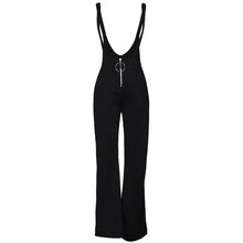 Load image into Gallery viewer, Women Dungarees Overalls Bell-bottomed High Waist Suspender Trousers O-ring Zipper Flared Casual Jumpsuits Pants Salopette Femme