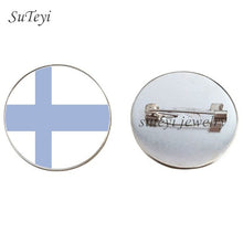 Load image into Gallery viewer, SUTEYI France/Vatican Flag Handmade Brooch Finland/Netherlands/Czech Republic Badges Picture Glass Pins Brooches Women Jewelry