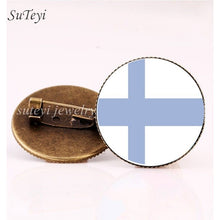 Load image into Gallery viewer, SUTEYI France/Vatican Flag Handmade Brooch Finland/Netherlands/Czech Republic Badges Picture Glass Pins Brooches Women Jewelry