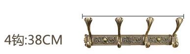 European Retro 4-6 hook wall hook Metal Bronze Antique storage rack  hat clothes hooks for hanging coat hanger home organizer