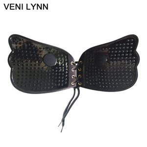 VENI LYNN Plus Size Deep V Breathable Rope Self Adhesive Sutian Lingerie Underwear Nude Women Sticky Tube Bras String for Dress