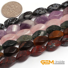 Load image into Gallery viewer, 6x12mm Twist Jewelry Beads Natural Stone Beads Select: Rose Quartzs, Aventurine Amethysts, Red Jaspers,Tiger Eye,Wholesale !