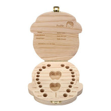 Load image into Gallery viewer, Carton Wooden Baby Tooth Box organizer for kids baby Milk teeth Save Wood storage box for Boy&amp;Girl English Spanish JAN19 f20