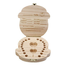 Load image into Gallery viewer, Carton Wooden Baby Tooth Box organizer for kids baby Milk teeth Save Wood storage box for Boy&amp;Girl English Spanish JAN19 f20
